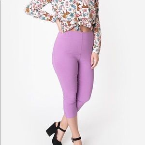 NWT Retro Lavender Purple Hell Bunny Capri Pants